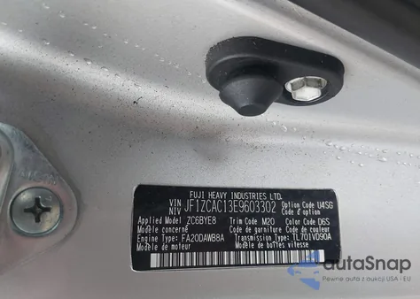 2014 Subaru Brz Limited from USA, damaged, VIN JF1ZCAC13E9603302